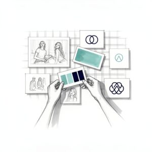 Brand design process - moodboard sketch | Story Icon TLV