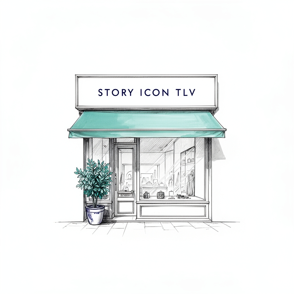 Brand design process - storefront sketch | Story Icon TLV